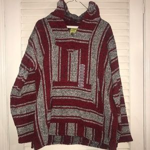 Mexican hoodie poncho size M
